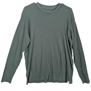 Burt's Bees Baby Shirt Mens Large Green Organic Cotton Long Sleeve Pullover Crew